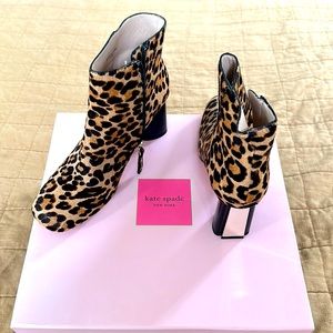 Kate Spade leopard heel boots.